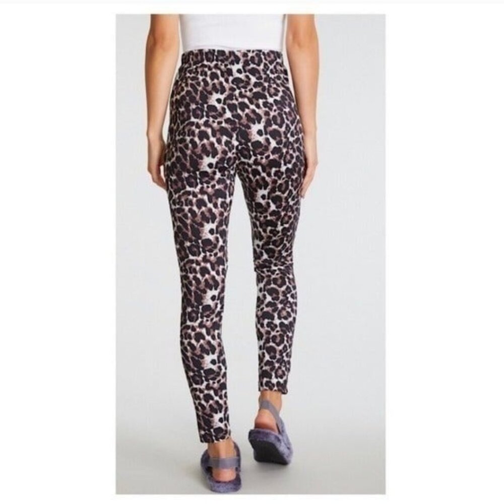 ✨LEOPARD LEGGINGS OPEN KNEE W/ LACE DETAIL-NEW - Picture 4 of 4
